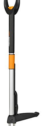 Fiskars Teleskop-Unkrautstecher, Länge 1 - 1,19 m, Rostfreie Stahl-Arme/Kunststoffgriff, Schwarz/Orange, Smart-Fit, 1020125