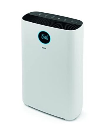 N8WERK Oczyszczacz powietrza z 6-krotnym systemem filtracji | Filtr H14 | Pyłki  kurz  bakterie | App control | Łącznie z lampą UVC | Pomieszczenie 50/80/110 m (Wielkość pomieszczenia do 50m²)