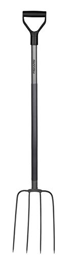 Fiskars Widły do kompostu, Z 4 zębami, Długość: 137 cm, Wysokiej jakości zęby ze stali borowej, Szaro-czarne, Ergonomiczne, 1001695 - obrazek 3