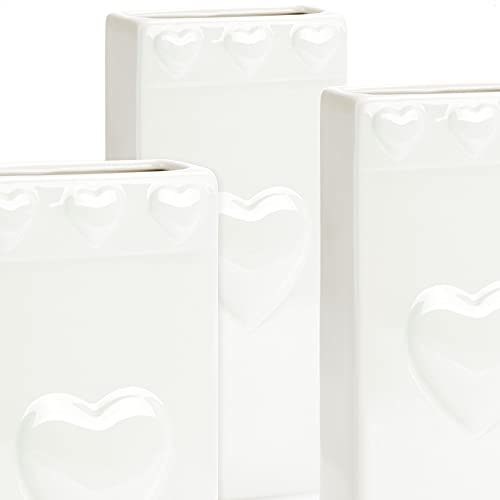 COM-FOUR® 3x nawilzacz grzejnikowy - nawilzacz powietrza z wzorem serca - ceramiczny nawilzacz na wode - 320 ml (biale serce) - obrazek 4