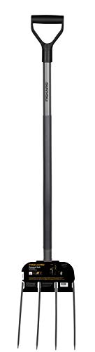 Fiskars Widły do kompostu, Z 4 zębami, Długość: 137 cm, Wysokiej jakości zęby ze stali borowej, Szaro-czarne, Ergonomiczne, 1001695 - obrazek 2