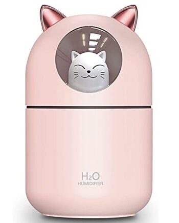Kamenda Śliczny kotek fajny nawilżacz powietrza do domu  kota  nocne światło  podstawowe powietrze do pokoju dziecięcego  łatwy do czyszczenia  cicha obsługa  kolor różowy