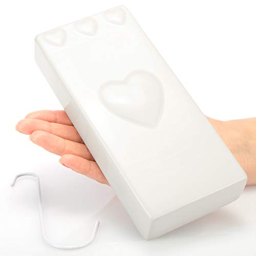 COM-FOUR® 3x nawilzacz grzejnikowy - nawilzacz powietrza z wzorem serca - ceramiczny nawilzacz na wode - 320 ml (biale serce) - obrazek 5