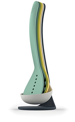 Joseph Joseph 10140 Nest Kuchenhelfer Plus Opal Küchhelfer-Set mit magnetischem Aufbewahrungsständer Nylon 11.3 x 11.3 x 33.5 cm 6 Einheiten, Opalfarben