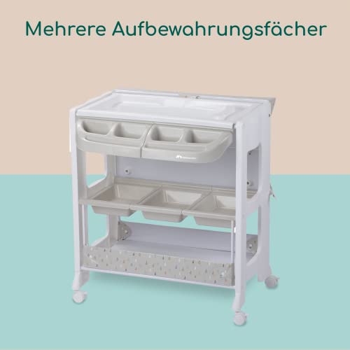Bebeconfort Dolphy, komoda kąpielowa z przewijakiem, mobilna wanienka z przewijakiem 2 w 1, od narodzin do 12 miesięcy, 0–11 kg, Warm Grey - obrazek 5