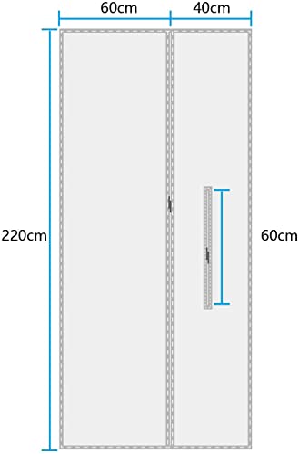 Sekey uszczelka drzwiowa do przenośnych klimatyzatorów 220 x 100 cm klimatyzatorów suszarek bębnowych suszarek z pompą ciepłą Hot Air stop z zamkiem błyskawicznym do mocowania na drzwiach balkonowych alternatywa dla uszczelniania okien - obrazek 4