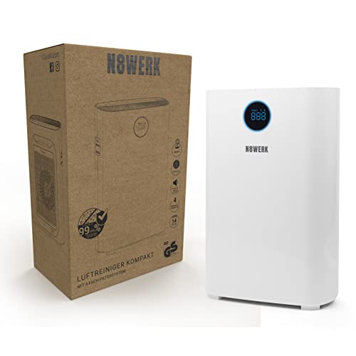 N8WERK Oczyszczacz powietrza z 6-krotnym systemem filtracji | Filtr H14 | Pyłki kurz bakterie | App control | Łącznie z lampą UVC | Pomieszczenie 50/80/110 m (Wielkość pomieszczenia do 110m²) - obrazek 2