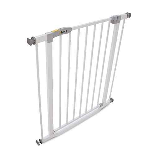 Hauck Treppenschutzgitter / Türschutzgitter Clear Step Gate, für Breiten 75 - 80 cm, Ultra Flache Schwelle, ohne Bohren, Einhändiges Öffnen, Beidseitig Schwenkbar, Metall, Weiß - obrazek 13