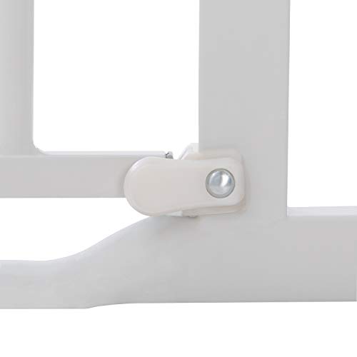 Hauck Treppenschutzgitter / Türschutzgitter Clear Step Gate, für Breiten 75 - 80 cm, Ultra Flache Schwelle, ohne Bohren, Einhändiges Öffnen, Beidseitig Schwenkbar, Metall, Weiß - obrazek 4
