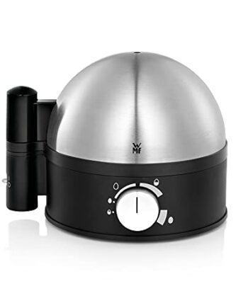 WMF Stelio Eierkocher Edelstahl, Eierkocher 1 Ei -7 Eier, 38 Watt, Härtegradeinstellung, Fortkochstufe, Messbecher mit Eipick