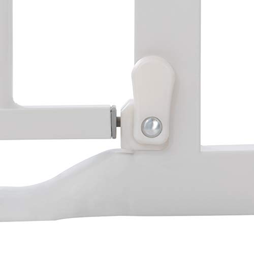 Hauck Treppenschutzgitter / Türschutzgitter Clear Step Gate, für Breiten 75 - 80 cm, Ultra Flache Schwelle, ohne Bohren, Einhändiges Öffnen, Beidseitig Schwenkbar, Metall, Weiß - obrazek 5