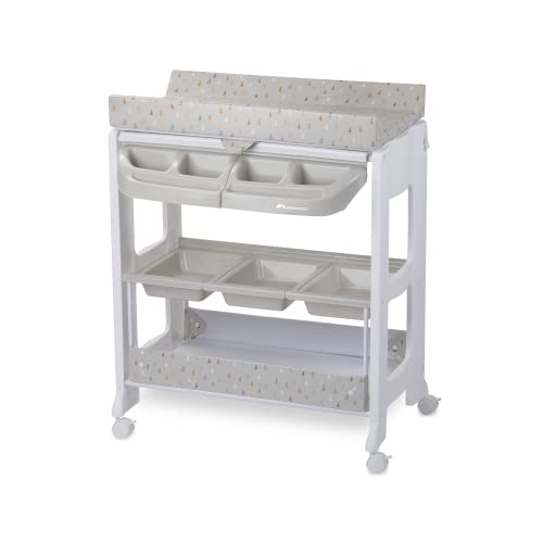 Bebeconfort Dolphy, komoda kąpielowa z przewijakiem, mobilna wanienka z przewijakiem 2 w 1, od narodzin do 12 miesięcy, 0–11 kg, Warm Grey