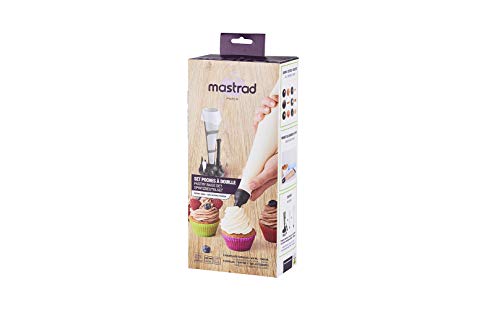 Mastrad F38201 Spritzbeutel-Set - Spritztüllen Gebäckpresse für Macarons und anderes Spritzgebäck - Dekorierflasche zum Befüllen von Brandteig und Dekorieren von Muffin, Cupcake, Kuchen, Torte etc. - obrazek 2