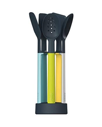 Joseph Joseph Elevate - 5-teilges Küchenhelfer-Set mit Aufbewahrungsständer - opal