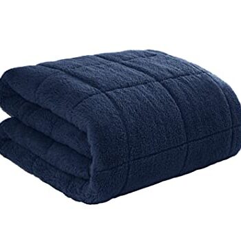 Sleepdown Koc obciążeniowy, 6 kg, miękki polar, terapia sensoryczna, granatowy, lęk, autyzm, bezsenność, ulga w snu, dla dorosłych i dzieci, rozmiar podwójny, 120 cm x 180 cm