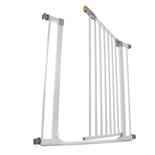 Hauck Treppenschutzgitter / Türschutzgitter Clear Step Gate, für Breiten 75 - 80 cm, Ultra Flache Schwelle, ohne Bohren, Einhändiges Öffnen, Beidseitig Schwenkbar, Metall, Weiß - obrazek 11