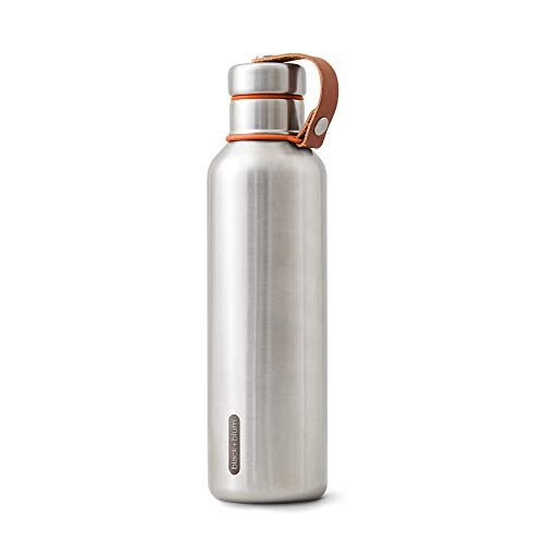 black+blum Isolierte Wasserflasche Groß - Olive, 750 ml Thermoflasche, Edelstahl/VeganLeder, L, 2