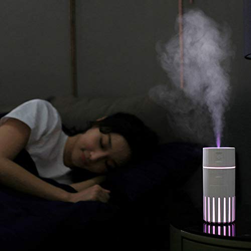 Kafei 2 w 1 Cool Mist nawilżacz powietrza do samochodu biura sypialni domu 2 tryby mgły 7 diod LED lampka nocna oczyszczacz powietrza różowy - obrazek 2