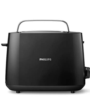 Philips Toaster – 2 Toastschlitze, 8 Stufen, Brötchenaufsatz, Auftaufunktion, Liftfunktion, Abschaltautomatik, schwarz (HD2581/90)
