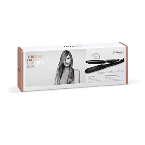 BaByliss Sleek Control Wide Glätteisen mit Ionen-Technologie und extra langen & breiten Platten mit Turmalin-Keramik Beschichtung und Kammaufsatz ST397E - obrazek 5