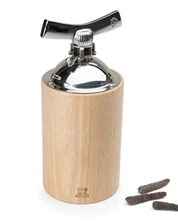 Peugeot Langpfeffermühle Isen 16 cm Natur I Hochwertige Gewürzmühle manuell aus PEFC-zertifiziertem Holz & Edelstahl I Küchenzubehör I Hergestellt in Frankreich