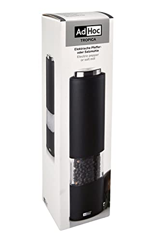 AdHoc EP22 elektrische Pfeffer- oder Salzmühle TROPICA, LED-Licht, Keramik Mahlwerk (ohne Gewürz), Schwarz - obrazek 3