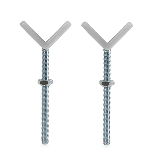 Hauck Y-Spindel, für Geländer, für hauck Schutzgitter Autoclose N Stop,Open N Stop, Wood Lock und Close N Stop, 75-80 cm, ohne Bohren, kombinierbar mit 9 cm und 21 cm Verlängerung, 2 Stück, weiß