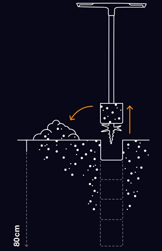 Fiskars Handerdbohrer, Für Löcher bis Ø 200 mm, Schwarz/Orange, QuikDrill, L, 1000640 - obrazek 6