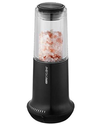GEFU Salz-/Pfeffermühle X-PLOSION M, Gewürzmühle für Salz oder Pfeffer, Keramikmahlwerk, Glas, schwarz