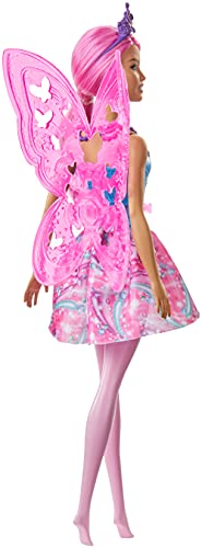 Barbie, Dreamtopia Lalka Wróżka (30 Cm) Z Różowymi Włosami, Skrzydełkami I Tiarą GJJ99 - obrazek 3