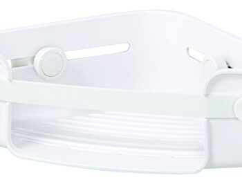 Umbra Flex Eckduschablage mit Gel-Verschluss Technologie – verstellbares Eckduschregal für Shampoo, Conditioner, Duschgel, Seife, Luffaschwamm, Rasierer (ohne Bohren, Rostfrei)