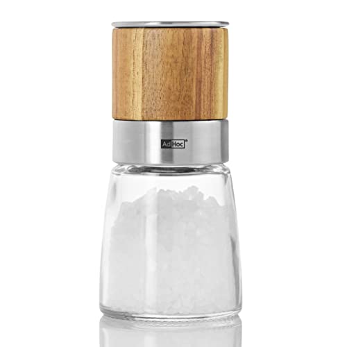 AdHoc MP99 Pfeffer- oder Salzmühle AKASIA, Keramik Mahlwerk (ohne Gewürz), Akazienholz/Edelstahl/Glas