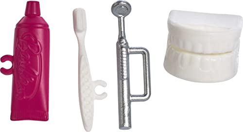 Barbie, Kariera Dentystka, Lalka Blondynka + Mała Lalka Pacjentka Z Jasnymi Włosami Zestaw Do Zabawy Z Umywalką, Fotelem I Innymi Akcesoriami Zabawka Tematyczna Dla Dzieci W Wieku 3–7 Lat FXP16 - obrazek 4