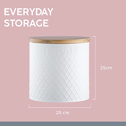 Typhoon weiß geprägt Tee Kaffee Zucker-Set Kanister Brotkasten Brottopf Bread Bin - obrazek 6