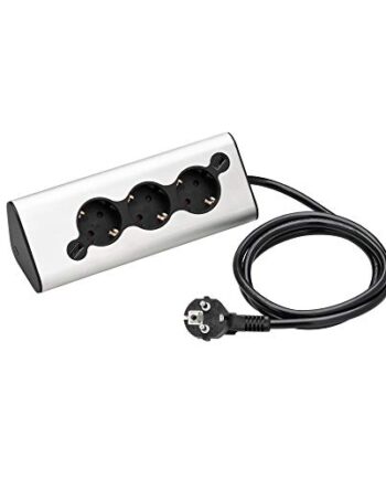WMF Ambient Steckdosenleiste, Multi-Stecker Pro, 3er Steckdose mit 2 USB, Mehrfachsteckdose, Ambient Licht, für Küche, Büro, Wohnzimmer, 45° Winkel-Steckdose, edelstahl matt