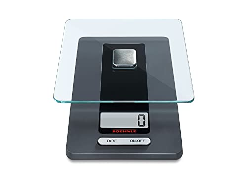 Soehnle digitale Küchenwaage Fiesta mit großer LCD-Anzeige, Digitalwaage mit praktischer Zugwiegefunktion, die Haushaltswaage für 1-g-genaue Teilung