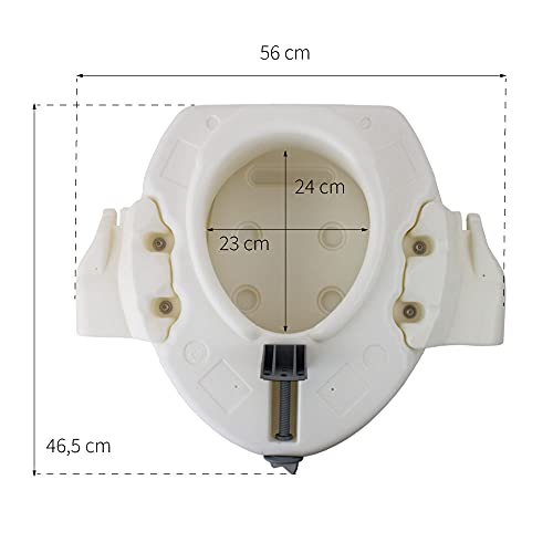 Mobiclinic, Toilettensitzerhöhung mit Armlehnen und Deckel, Guadiana, Europäische Marke, WC Sitzerhöhung, Toilettenaufsatz für Senioren, Toilettenhilfen, klappbare Armlehnen, weiß - obrazek 7