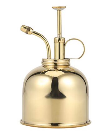 4YANG 300ml Retro Messing Gießkanne Vintage Kupfer Metall Gartenblumen Pflanzenbau Handwerk Gartentopf Werkzeug Sprühflasche Handbewässerungsausrüstung (Silber) (Gold)