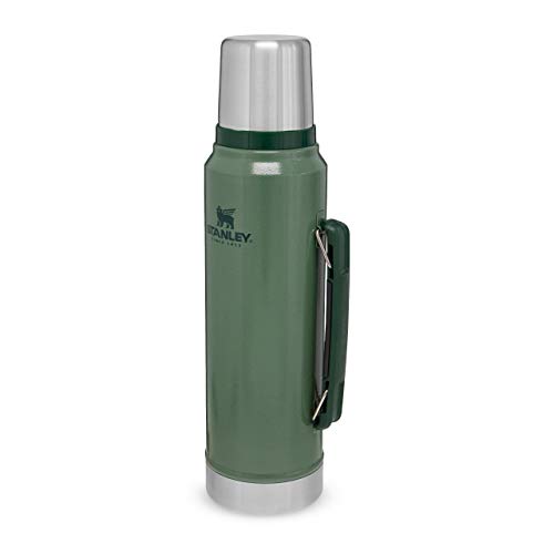 Stanley Classic Legendary Thermosflasche 1L Hammertone Green - Edelstahl Thermoskanne - BPA-frei - Thermos Hält 24 Stunden Heiß - Deckel Fungiert Auch als Trinkbecher - Spülmaschinenfest