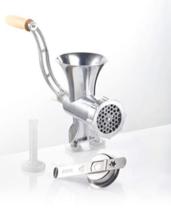 GSW 588423 Fleischwolf Aluminium Größe Nr. 8 mit Gebäckvorsatz und Stößel
