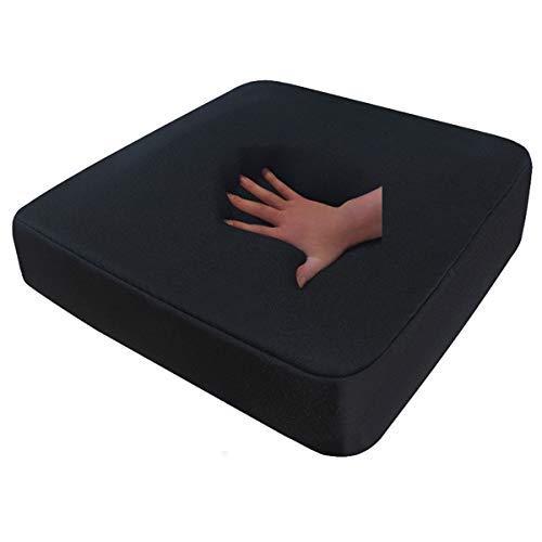 Supply24 Gel/Gelschaum Sitzkissen Anti Dekubitus Sitzpolster 40 x 40 x 10 cm Schwarz Memory Schaum für Rollstuhl Stuhl Auto LKW Bürostuhl Chefsessel Kissen Stützkissen Rücken und Gesäß (RG 60 weich)