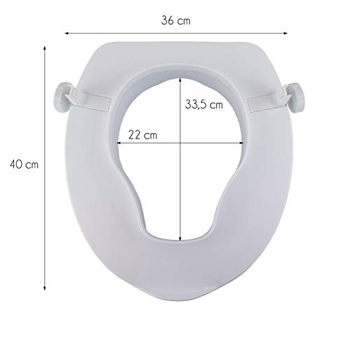 Mobiclinic, Podwyższenie deski sedesowej, Tytanowa, Europejska marka, Podwyższenie deski sedesowej, Nakładka na deskę sedesową dla seniorów, Bardzo stabilna, 14 cm, Biała - obrazek 3
