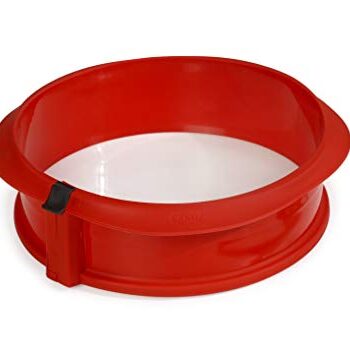 Lékué Duo, runde Springform, rot, Silikon, 23 x 7 x 23 cm