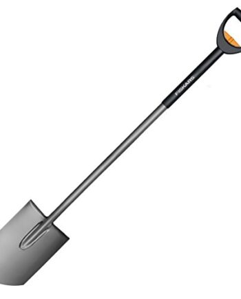 Fiskars 1001567 Telescopic Garden Spade Pointed, 106.5x21x7.5 cm, Black/Grey