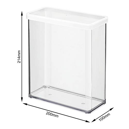 Rotho Loft rechteckige Vorratsdose 3,2l mit Deckel und Dichtung, Kunststoff (SAN) BPA-frei, transparent/weiss, 3,2l (20,0 x 10,0 x 21,4 cm) - obrazek 7