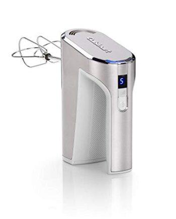 Cuisinart Bezprzewodowy mikser ręczny z mieszadłami ze stali nierdzewnej i 5 poziomami prędkości, 20 minut pracy baterii, kolor srebrny, RHM100E