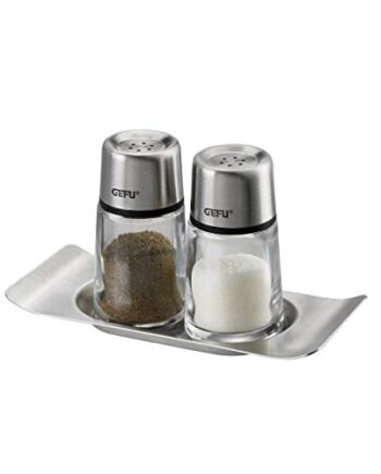 GEFU ge33630 Salz-/Pfefferstreuer, Glas, transparent, 10,2 x 7,9 x 7 cm
