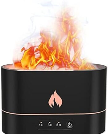 YUXUE Dyfuzor olejków eterycznych  nawilżacz do aromaterapii  180 ml  symulacja płomienia  nawilżacz powietrza  dyfuzor aromatów  atomizer do domu  biura  klimatyzowana sypialnia  pokój spa