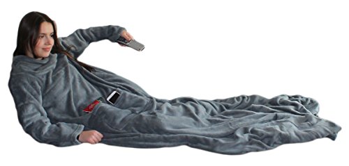 Brandsseller Puszysty koc do oglądania telewizji z rękawami, 150 x 180 - obrazek 4