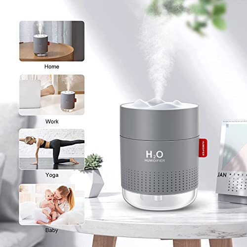 Vintoney nawilżacz powietrza do sypialni 500 ml USB ultradźwiękowy cichy przenośny do domu jogi biura 2 filtry - obrazek 3